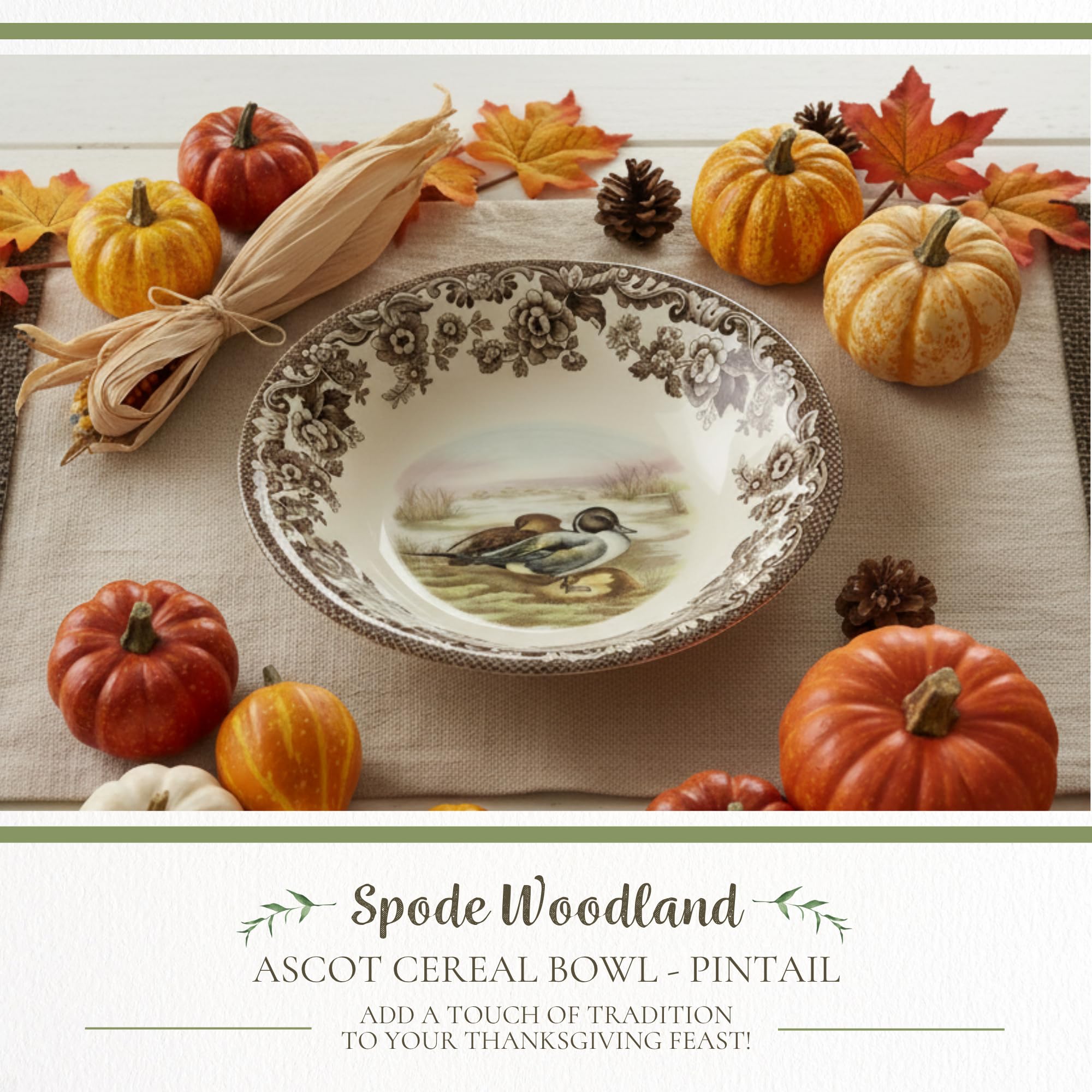 Amazon.com | Spode Woodland Pintail Cereal Bowl - Fine Earthenware